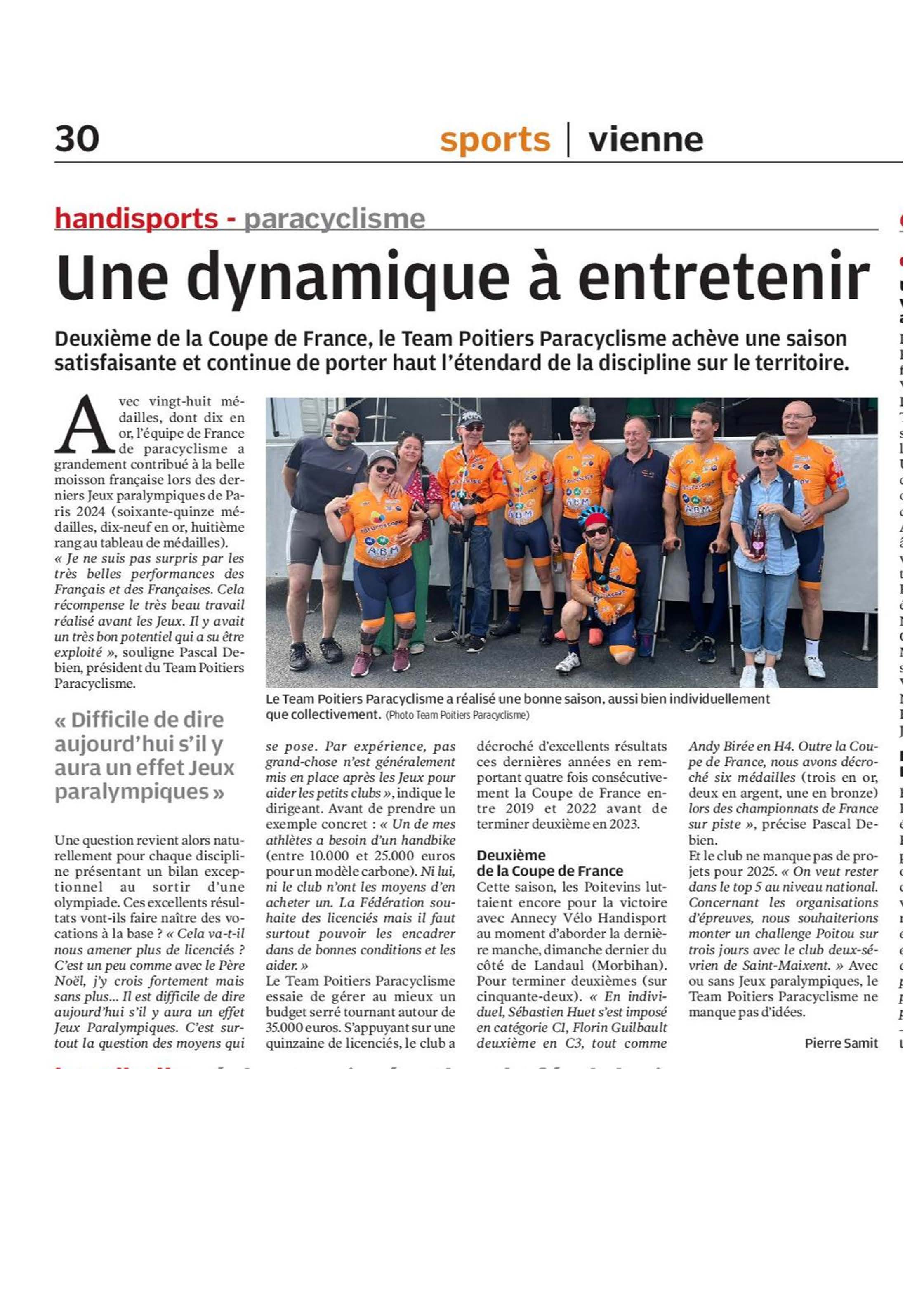 03 octobre  2024 Article de la Nouvelle République